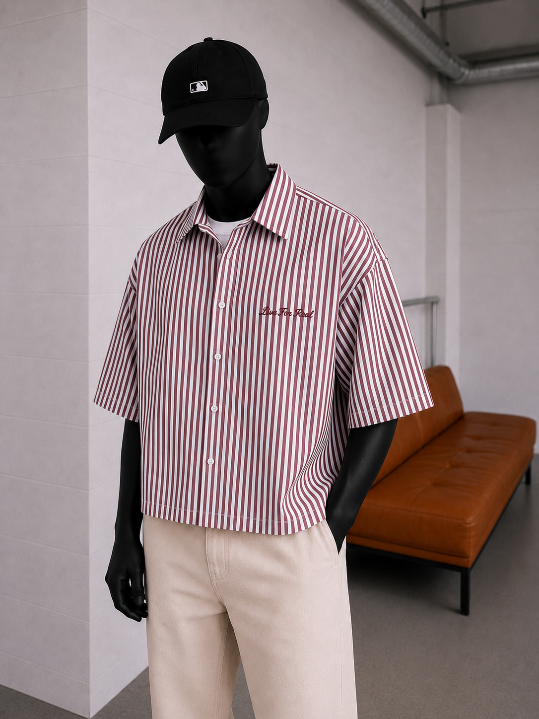 Erkek Oversize Kısa Kol Sırt Baskılı Gömlek Modeli