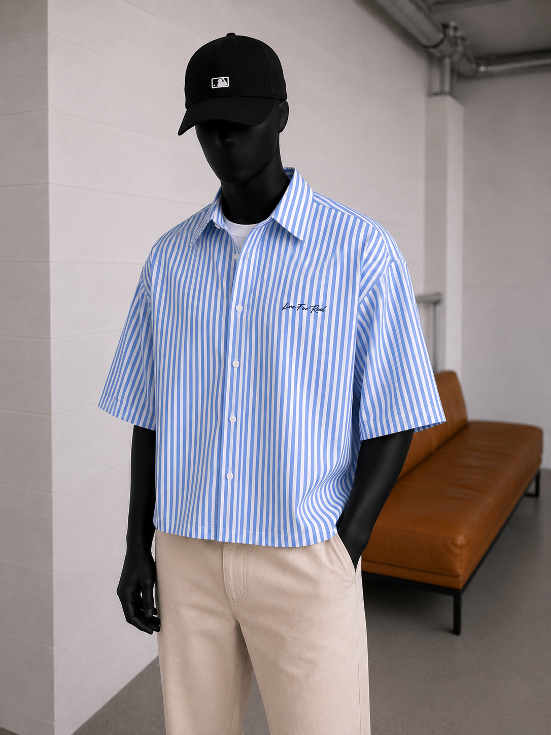 Erkek Oversize Kısa Kol Sırt Baskılı Gömlek Modeli