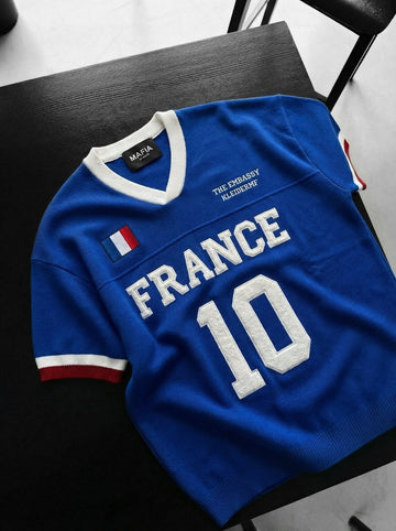 FRANSA Nakışlı Oversize Triko Tshirt