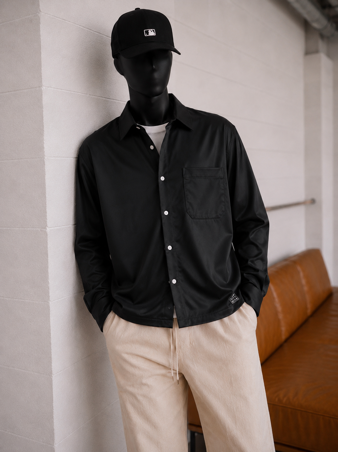 Erkek Oversize Cep Detaylı Crop Gömlek Modeli