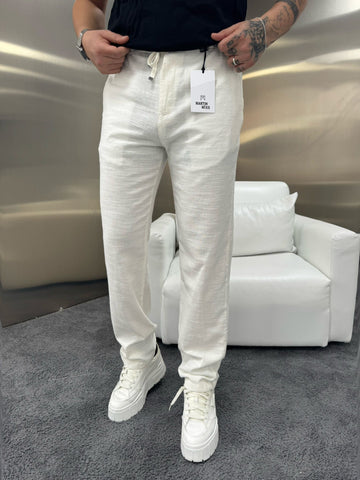 Erkek Regular Fit Keten Pantolon Modeli