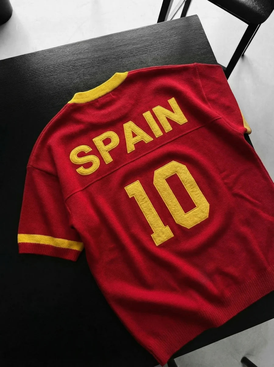 İspanya Nakışlı Oversize Triko Tshirt