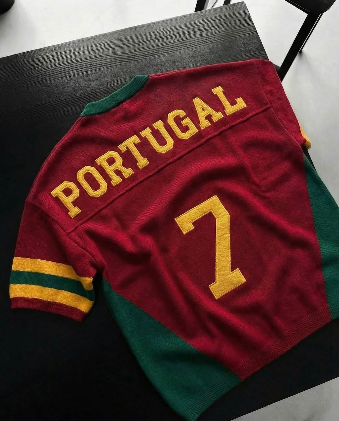 Portekiz Nakışlı Oversize Triko Tshirt