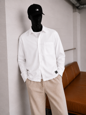 Erkek Oversize Cep Detaylı Crop Gömlek Modeli