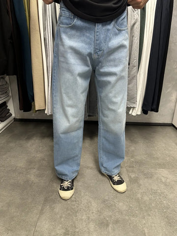 Erkek açık mavi super baggy pantolon ön görünüm