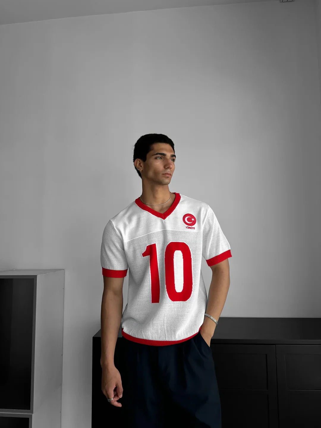 Erkek Oversize Türkiye Triko Forma Modeli Ön Görünüm