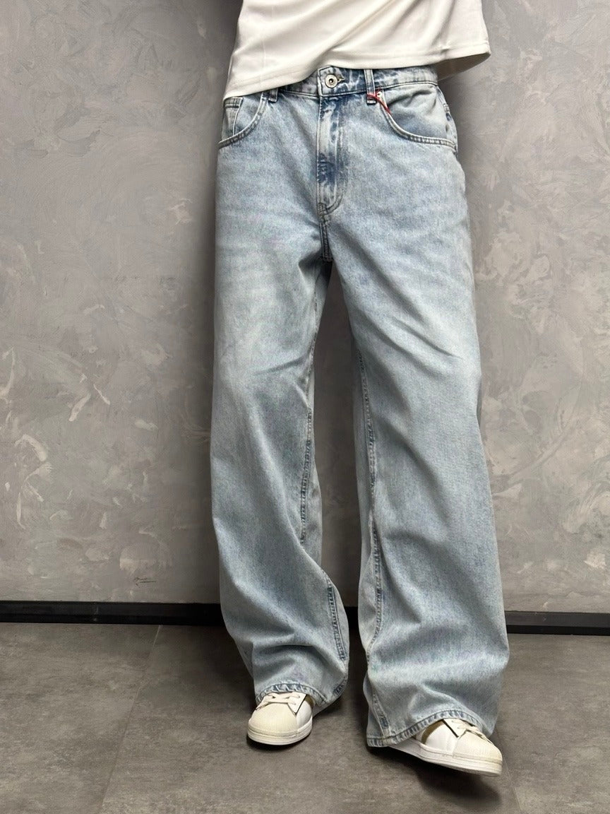GRJ erkek açık mavi super baggy jeans ön görünüm