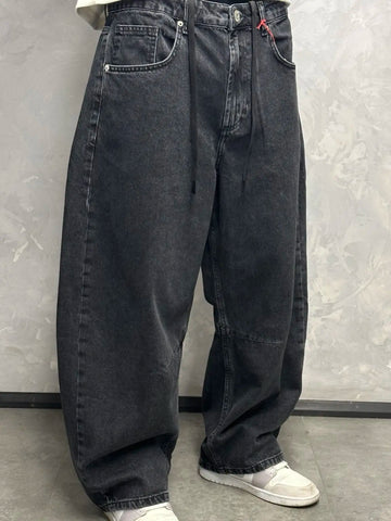 GRJ Erkek Antrasit Balon Fit Baggy Jeans yan görünüm