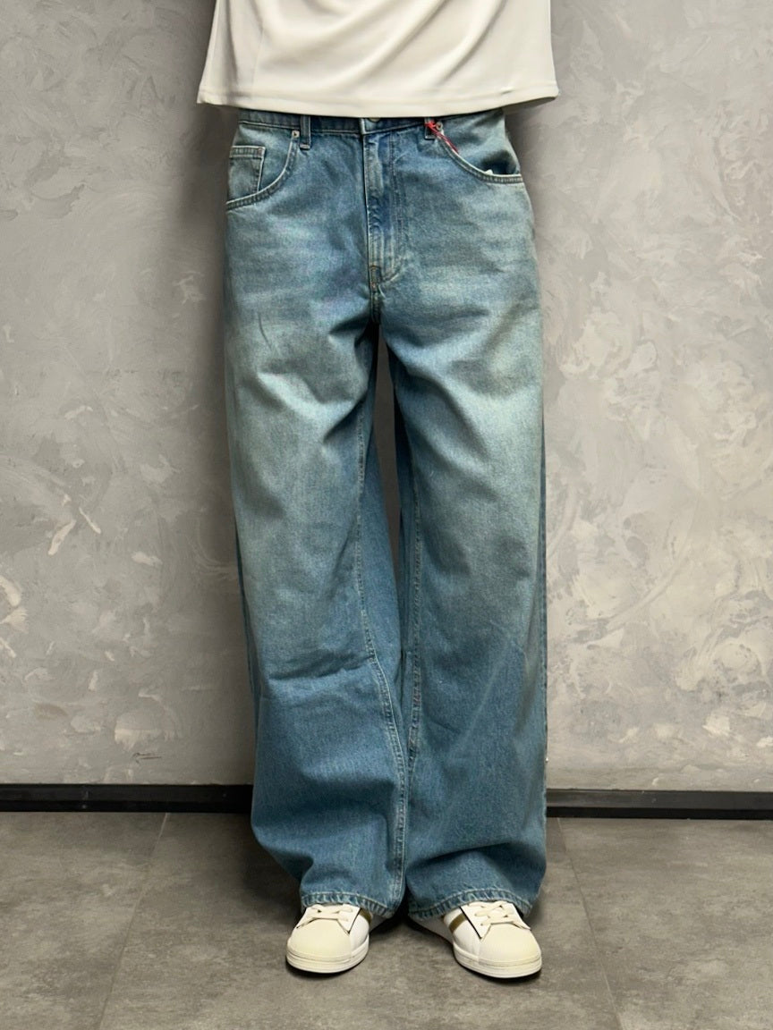 GRJ erkek buz mavi super baggy jeans ön görünüm