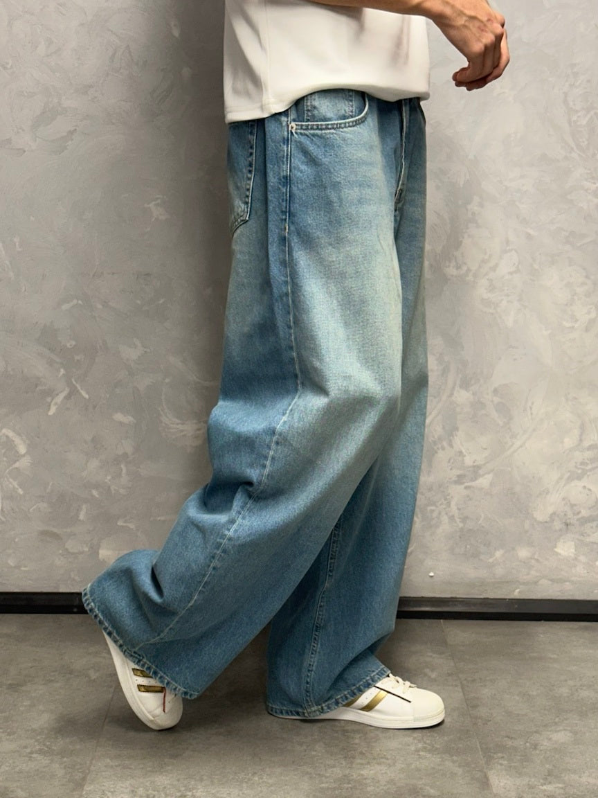 GRJ erkek buz mavi super baggy jeans yan görünüm