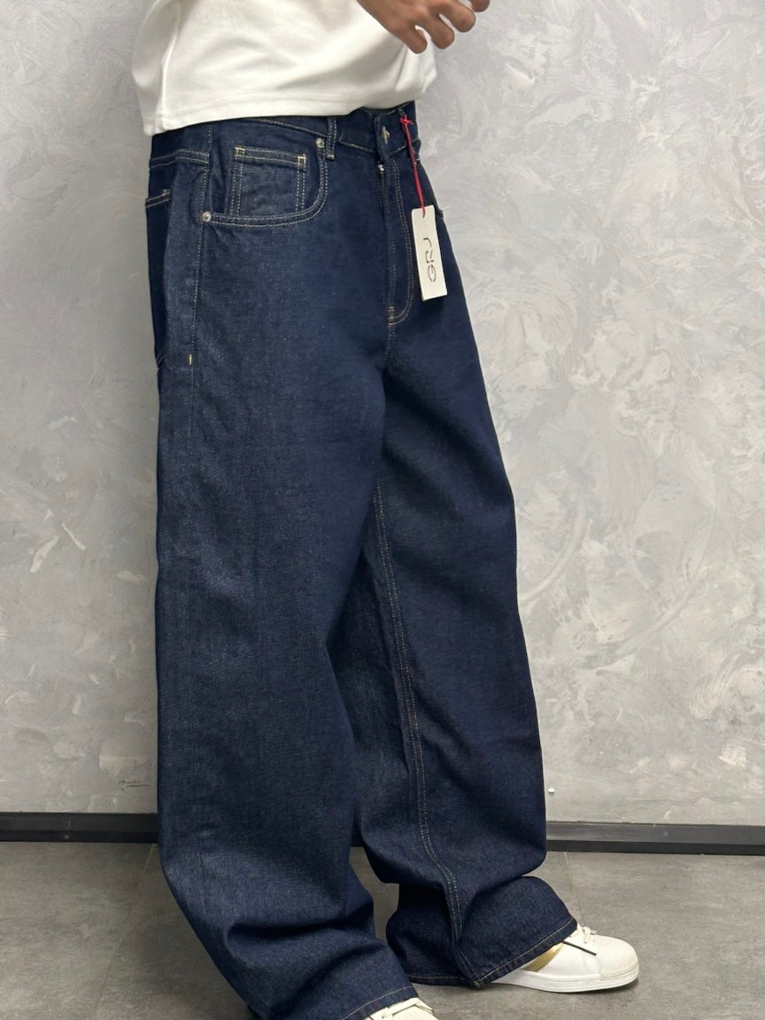 GRJ erkek lacivert super baggy jeans yan görünüm
