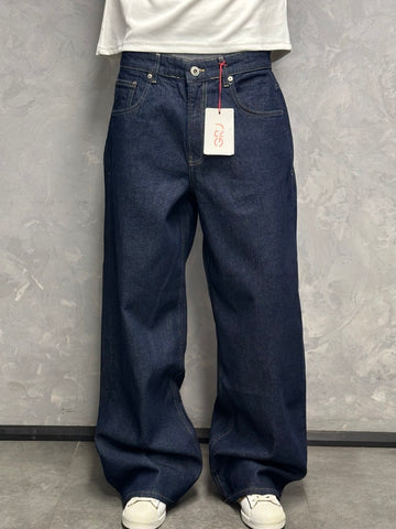 GRJ erkek lacivert super baggy jeans ön görünüm