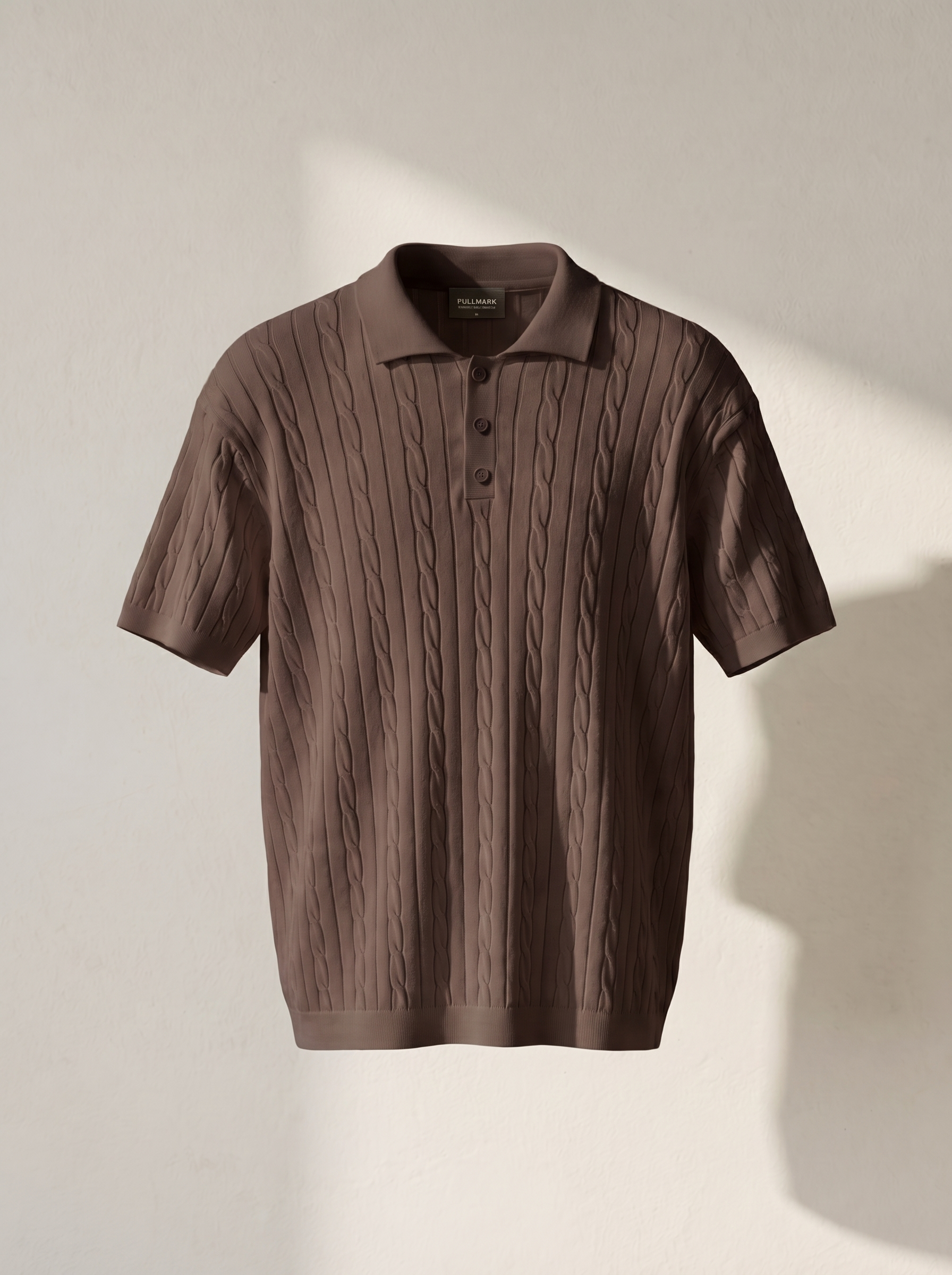 Erkek Regular Fit Saç Örgü Pamuklu Triko Polo Yaka T-Shirt