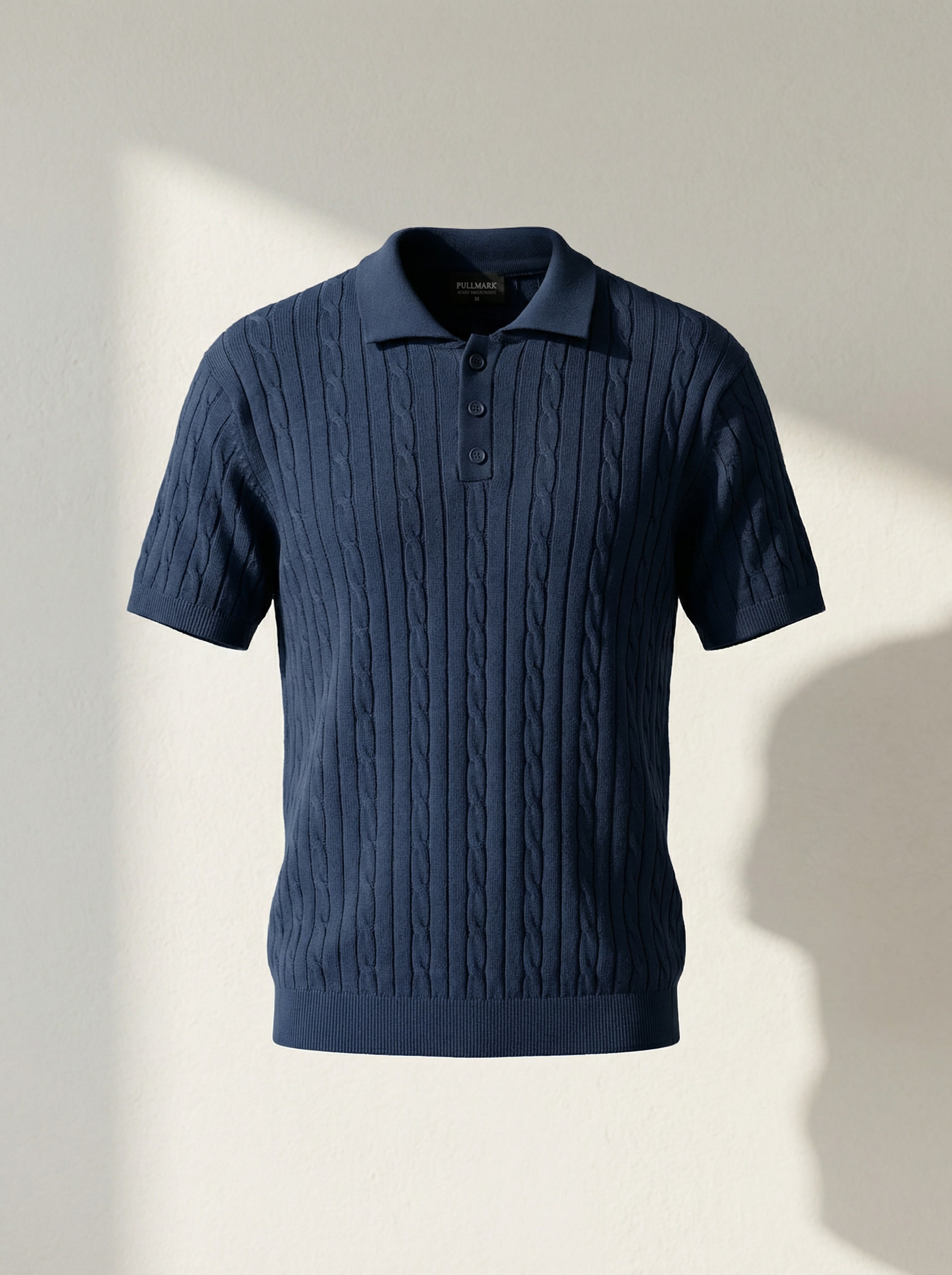 Erkek Regular Fit Saç Örgü Pamuklu Triko Polo Yaka T-Shirt
