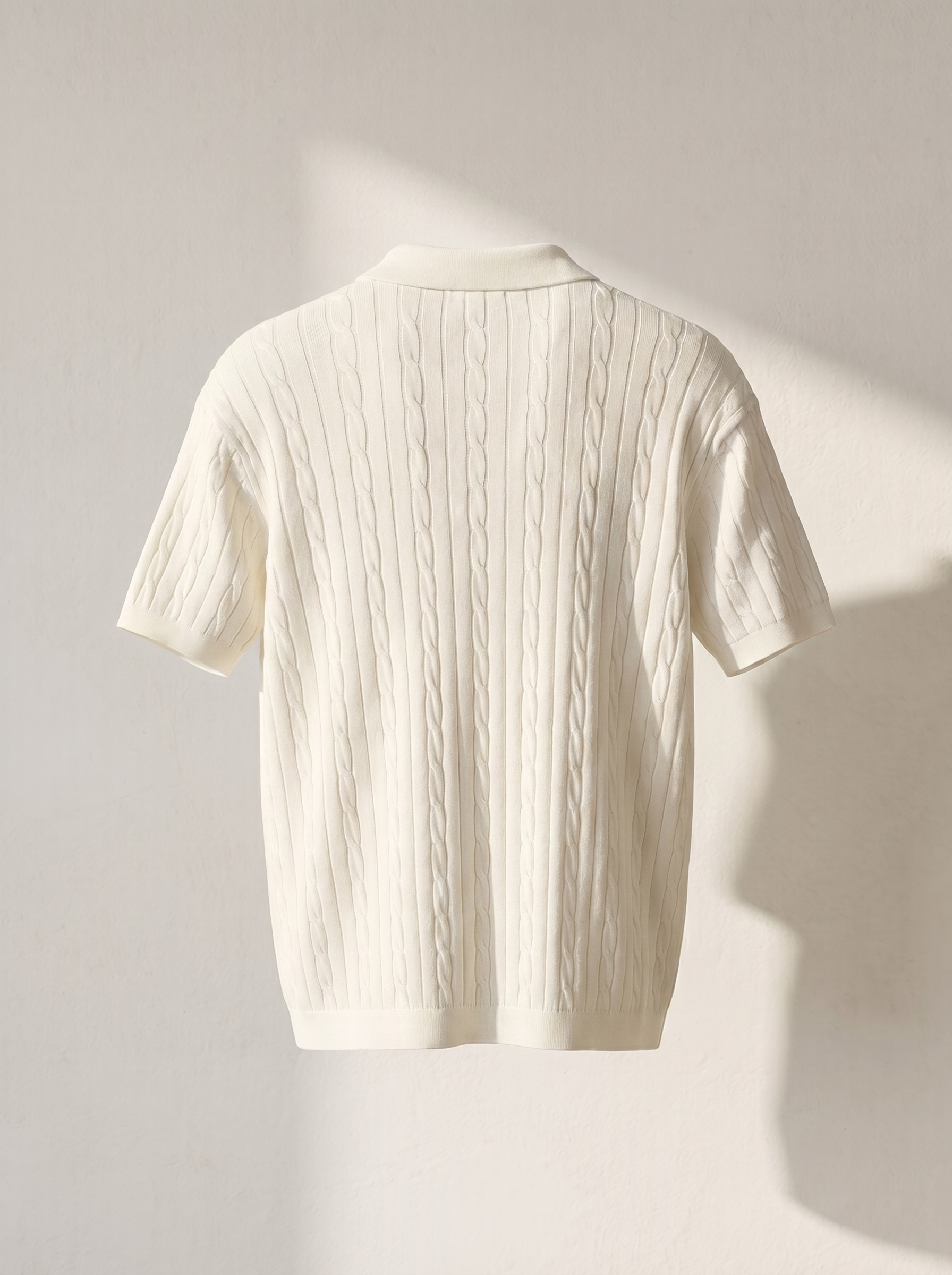 Erkek Regular Fit Saç Örgü Pamuklu Triko Polo Yaka T-Shirt
