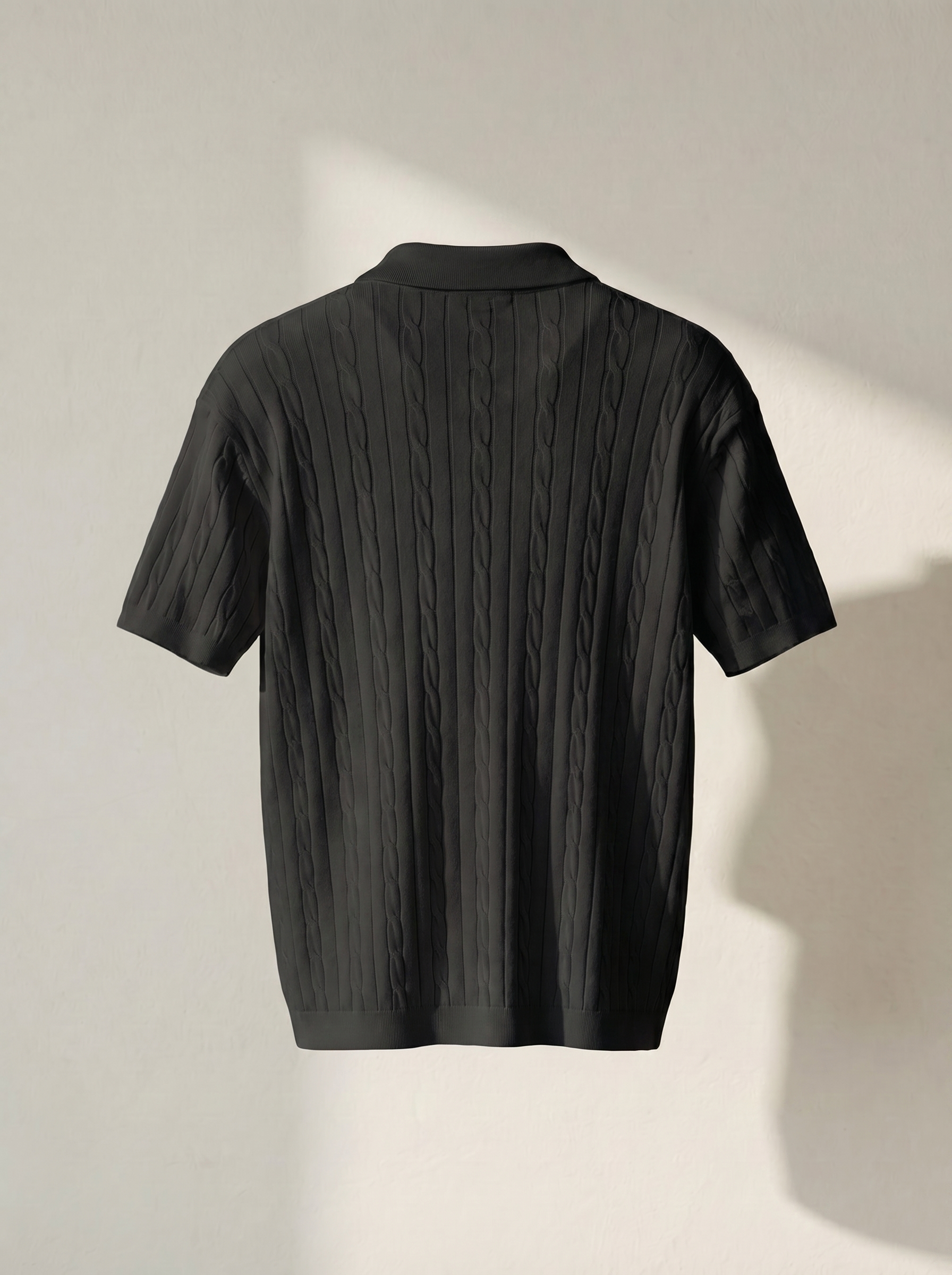 Erkek Regular Fit Saç Örgü Pamuklu Triko Polo Yaka T-Shirt