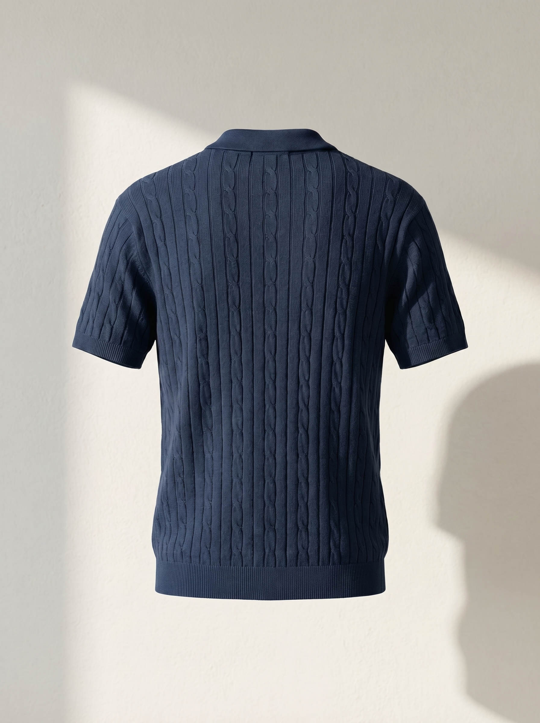 Erkek Regular Fit Saç Örgü Pamuklu Triko Polo Yaka T-Shirt