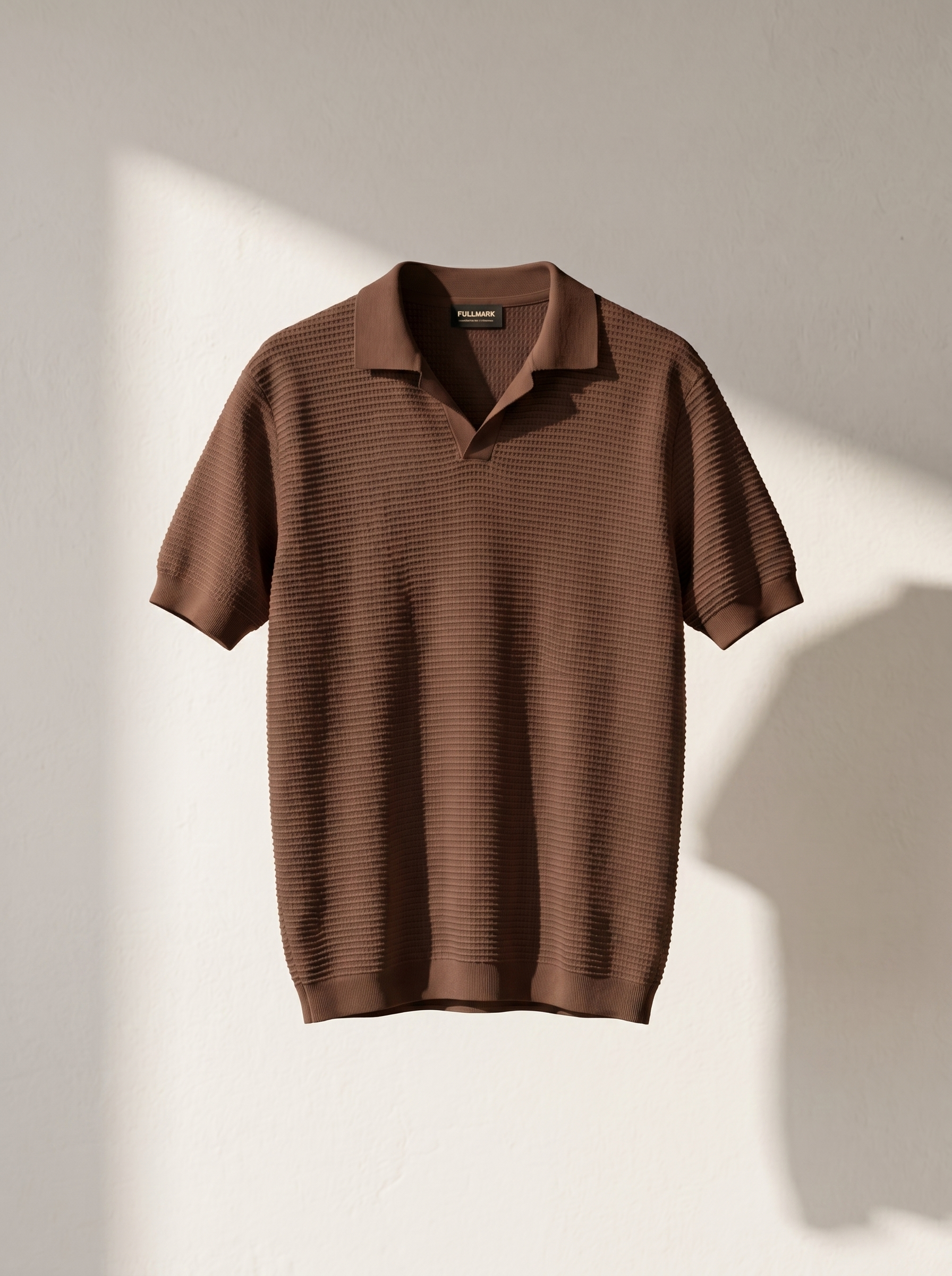 Erkek Oversize Polo Yaka Dokulu T-Shirt Modeli