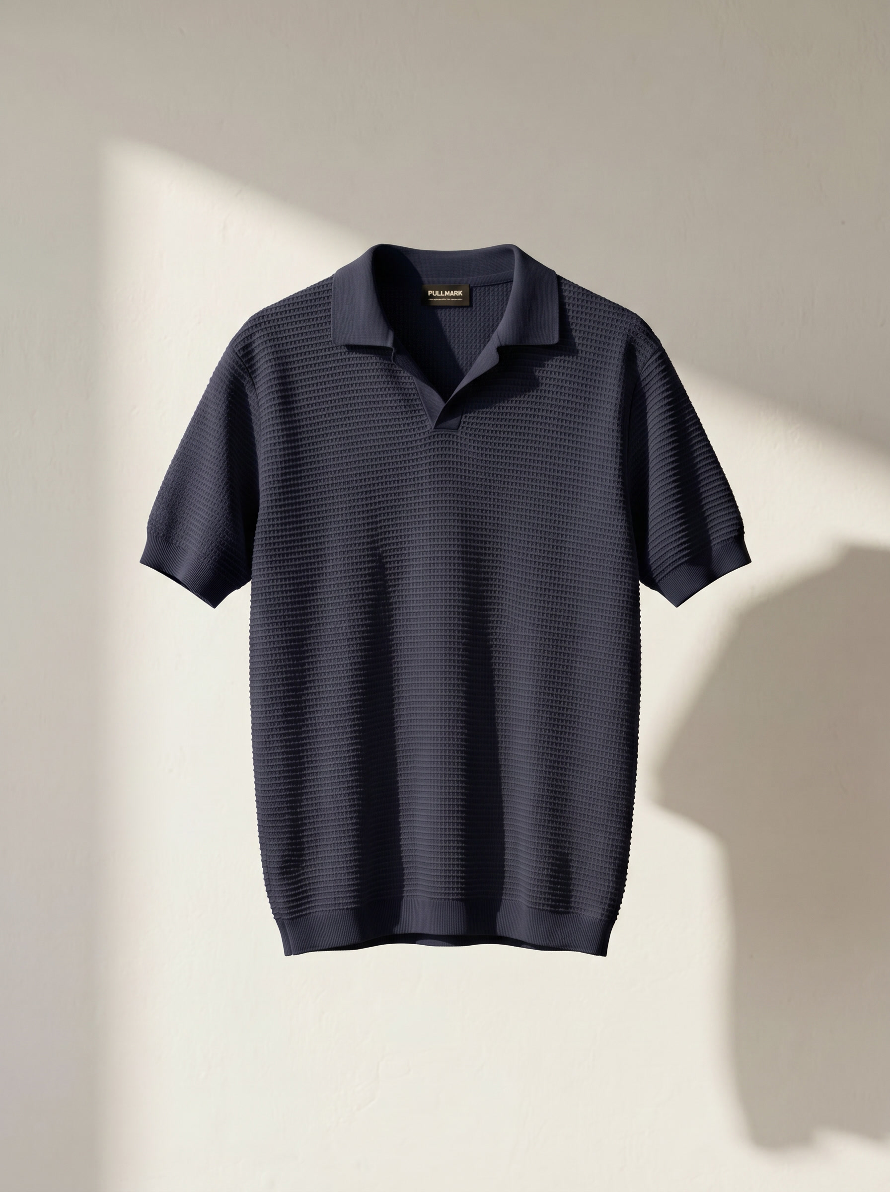 Erkek Oversize Polo Yaka Dokulu T-Shirt Modeli