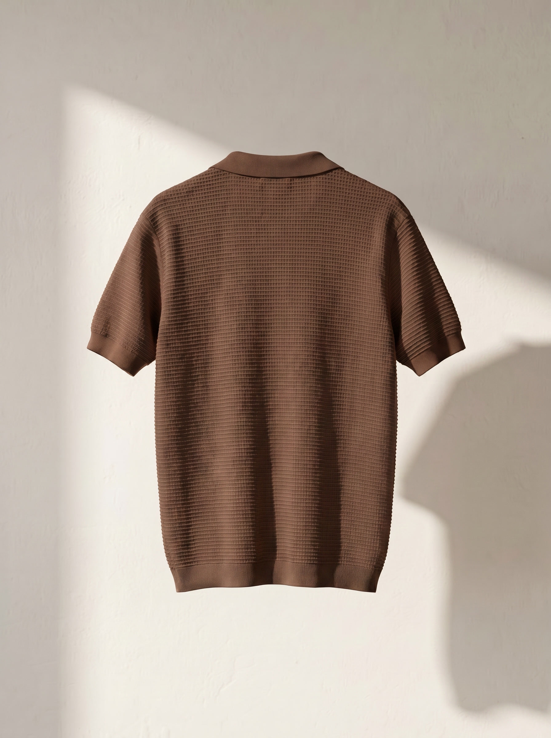 Erkek Oversize Polo Yaka Dokulu T-Shirt Modeli