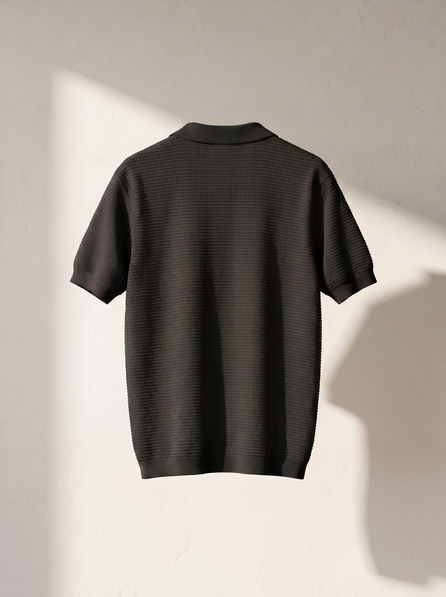 Erkek Oversize Polo Yaka Dokulu T-Shirt Modeli