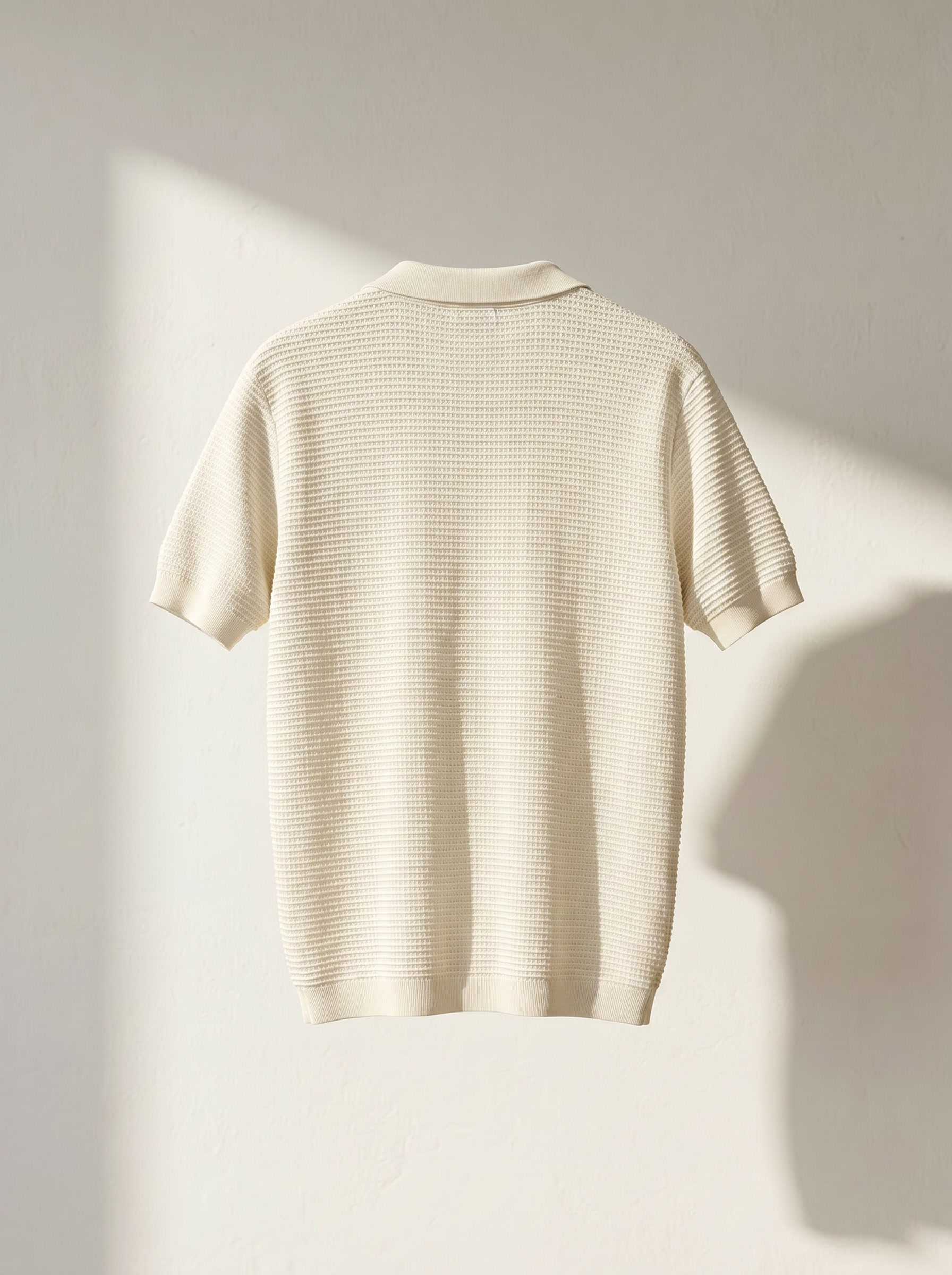 Erkek Oversize Polo Yaka Dokulu T-Shirt Modeli
