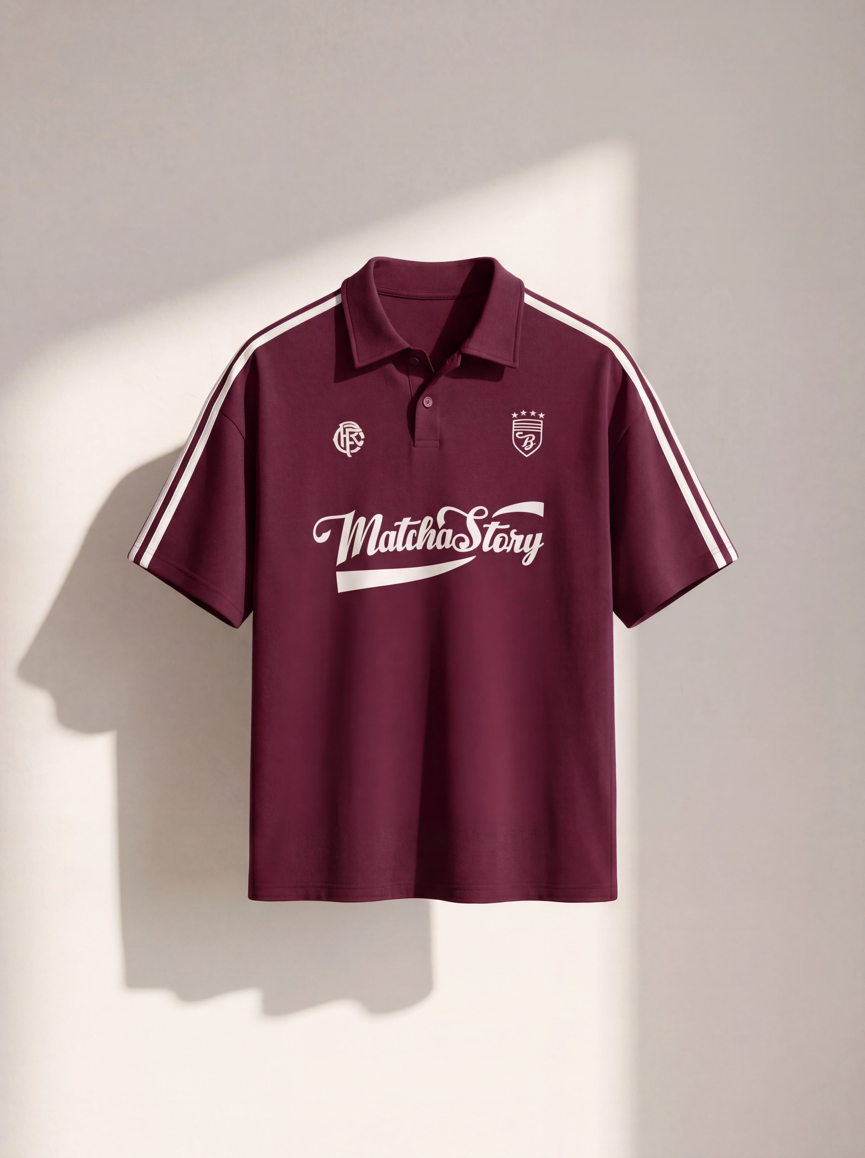Matcha Story Baskılı Premium Polo Yaka Oversize T-Shirt Erkek