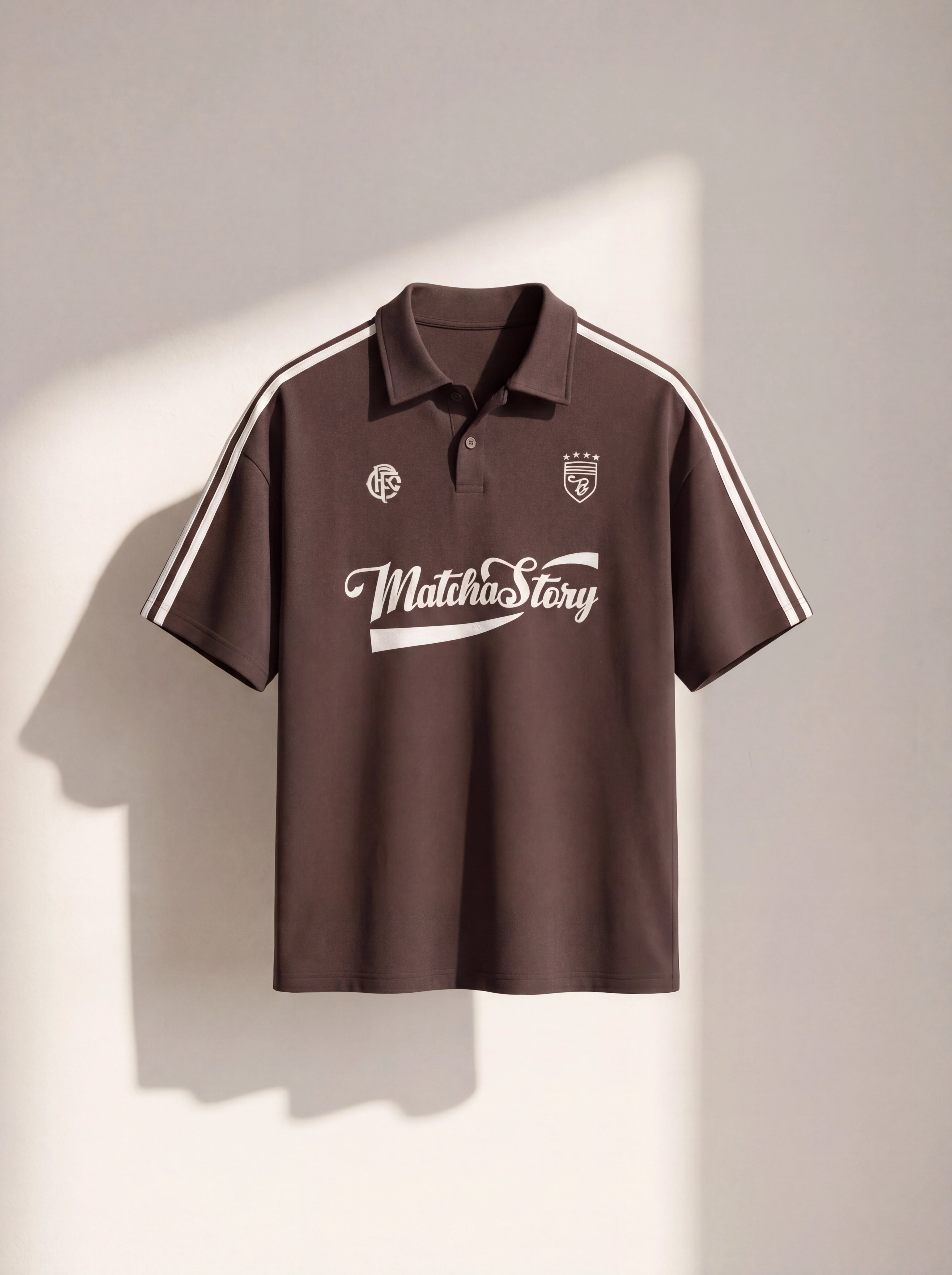 Matcha Story Baskılı Premium Polo Yaka Oversize T-Shirt Erkek