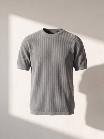 Erkek Asit Yıkamalı Selanik Kumaş Modern Fit T-Shirt