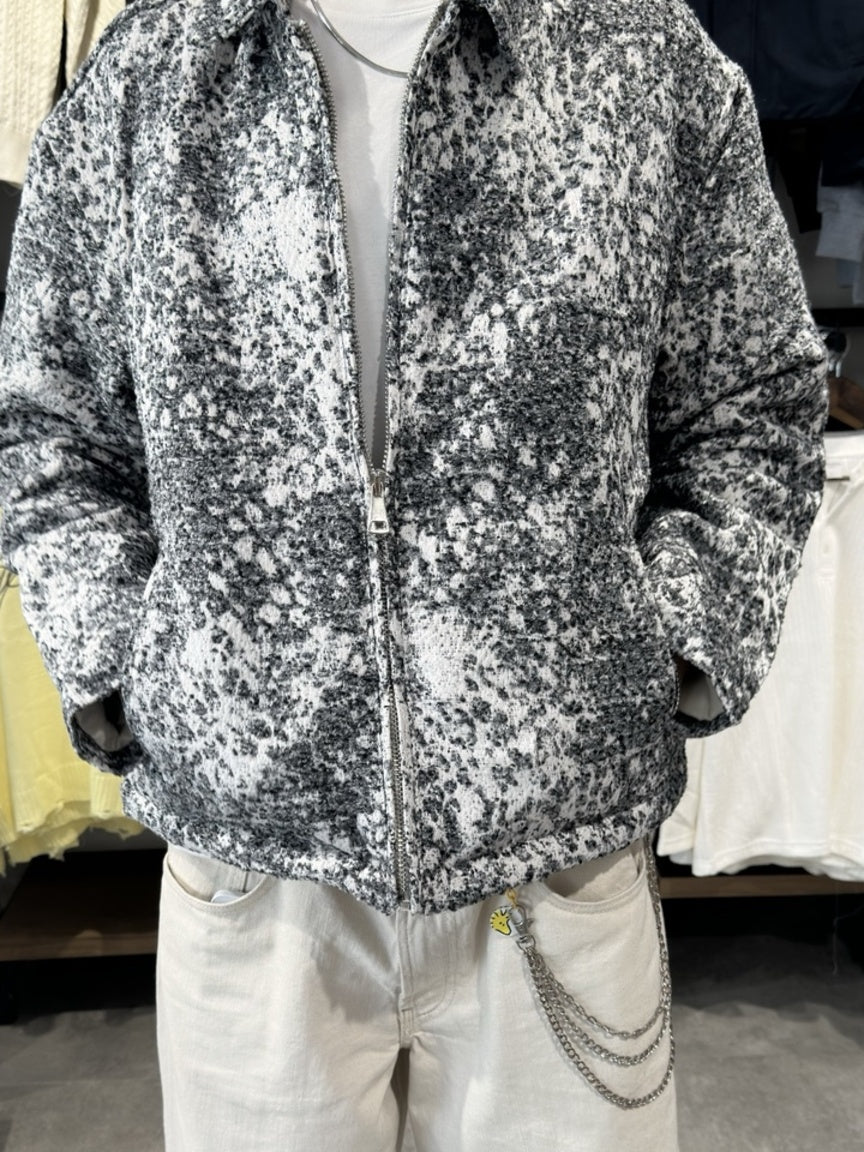 Açık gri premium dokulu hasır oversize mont ürün odaklı ön görünüm