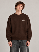 Kahve Club Originals Boxy Fit Triko Kazak