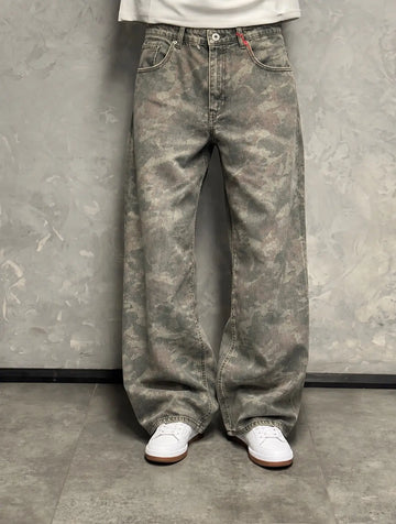 Kamuflaj Super Baggy Jeans ön görünüm