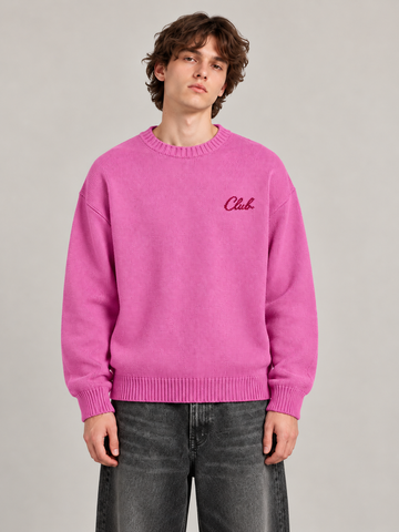 Pembe Club Originals Boxy Fit Triko Kazak ön görünüm