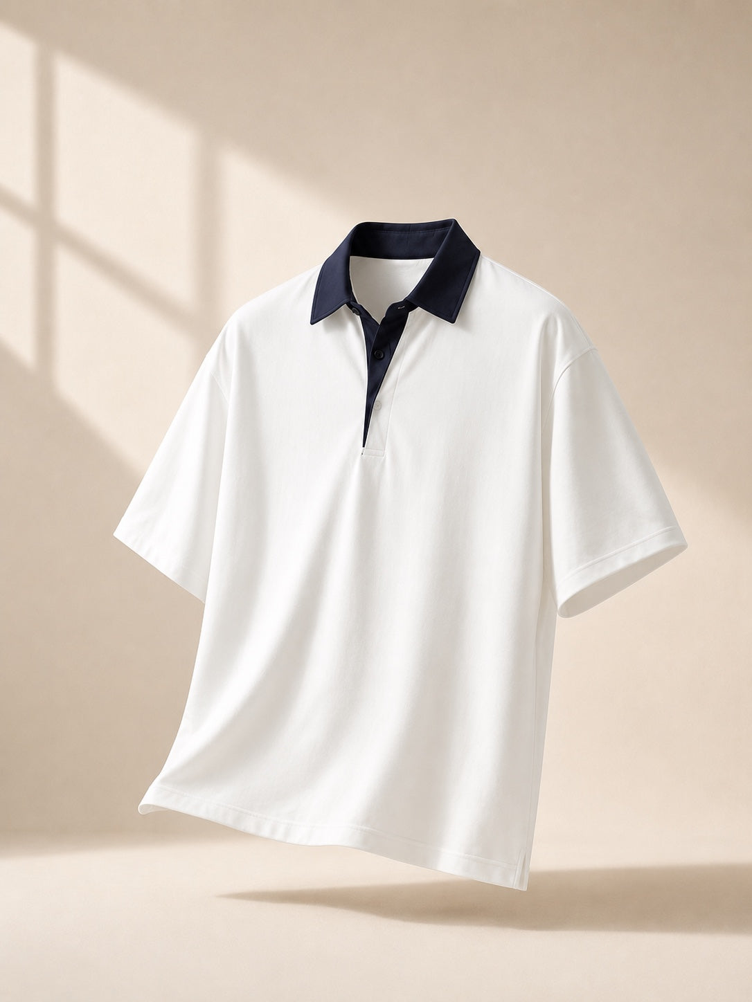 Swaguer oversize kontrast yaka polo t-shirt ön açılı ürün görseli
