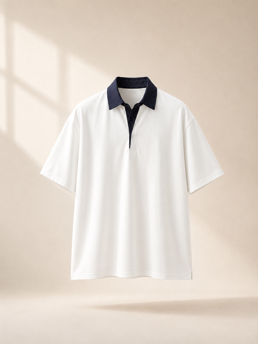 Swaguer oversize kontrast yaka polo t-shirt ön açılı ürün görseli